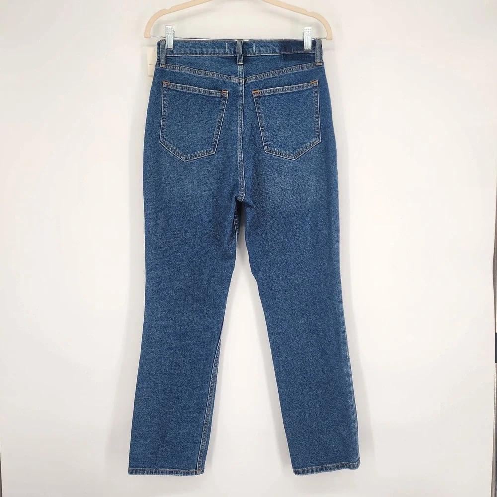 A&F NWT Curve Love Ankle Straight Jeans Size 6R Retro Grunge Casual Blue Comfort